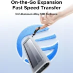 ORICO AXM2-G2-V1-GY-BP M.2 NVMe SSD Enclosure with Silicone Protective Case & Type-C+USB Cable - Image 3