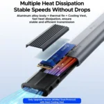 ORICO AXM2-G2-V1-GY-BP M.2 NVMe SSD Enclosure with Silicone Protective Case & Type-C+USB Cable - Image 5