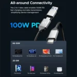 ORICO OUM2-G20-GY-BP 20Gbps M.2 SSD Enclosure with Type-C+USB Cable - Image 5