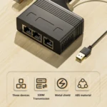 Male RJ45 3 in 1 100M Network Splitter Cable Ethernet Network Coupler - Image 4