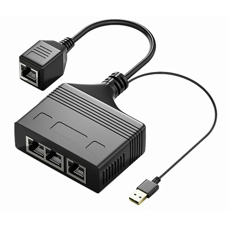 PC9834.webp Female RJ45 3 in 1 100M Network Splitter Cable Ethernet Network Coupler - Image 1