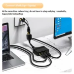 Female RJ45 3 in 1 100M Network Splitter Cable Ethernet Network Coupler - Image 6