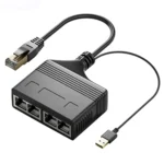 Male RJ45 4 in 1 100M Network Splitter Cable Ethernet Network Coupler