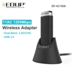 EDUP EP-AC1609 1200Mbps High Speed USB 3.0 WiFi Adapter Receiver Ethernet Adapter with 1m Extend Cable & Base - Image 6