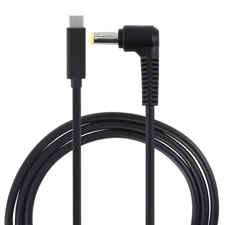 PD65W USB-C / Type-C Elbow to 5.5 x 2.5mm Laptop Power Charging Cable 1.5m