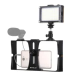 PULUZ 2 in 1 Vlogging Live Broadcast LED Selfie Light Smartphone Video Rig Kits with Cold Shoe Tripod Head for iPhone, Galaxy, Huawei, Xiaomi, HTC, LG, Google, and Other Smartphones - Image 2