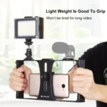 PULUZ 2 in 1 Vlogging Live Broadcast LED Selfie Light Smartphone Video Rig Kits with Cold Shoe Tripod Head for iPhone, Galaxy, Huawei, Xiaomi, HTC, LG, Google, and Other Smartphones - Image 5