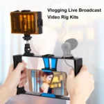 PULUZ 2 in 1 Vlogging Live Broadcast LED Selfie Light Smartphone Video Rig Kits with Cold Shoe Tripod Head for iPhone, Galaxy, Huawei, Xiaomi, HTC, LG, Google, and Other Smartphones - Image 6