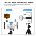 PULUZ 2 in 1 Vlogging Live Broadcast LED Selfie Light Smartphone Video Rig Kits with Cold Shoe Tripod Head for iPhone, Galaxy, Huawei, Xiaomi, HTC, LG, Google, and Other Smartphones - Image 7