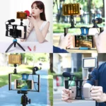 PULUZ 2 in 1 Vlogging Live Broadcast LED Selfie Light Smartphone Video Rig Kits with Cold Shoe Tripod Head for iPhone, Galaxy, Huawei, Xiaomi, HTC, LG, Google, and Other Smartphones - Image 10