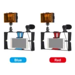 PULUZ 3 in 1 Vlogging Live Broadcast LED Selfie Light Smartphone Video Rig Kits with Microphone + Cold Shoe Tripod Head for iPhone, Galaxy, Huawei, Xiaomi, HTC, LG, Google, and Other Smartphones - Image 11