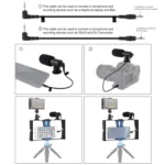 PULUZ 3 in 1 Vlogging Live Broadcast LED Selfie Light Smartphone Video Rig Kits with Microphone + Cold Shoe Tripod Head for iPhone, Galaxy, Huawei, Xiaomi, HTC, LG, Google, and Other Smartphones - Image 7