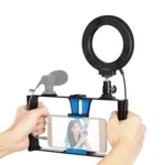 2 in 1 Vlogging Ring LED Selfie Light Smartphone Video Rig