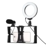 3 in 1 Vlogging Microphone Ring Light Smartphone Video Rig - Image 2