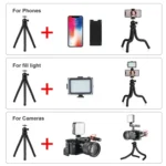 PULUZ Mini Octopus Flexible Tripod Holder with Ball Head & Phone Clamp + Tripod Mount Adapter & Long Screw for SLR Cameras, GoPro, Cellphone, Size: 30cmx5cm - Image 6