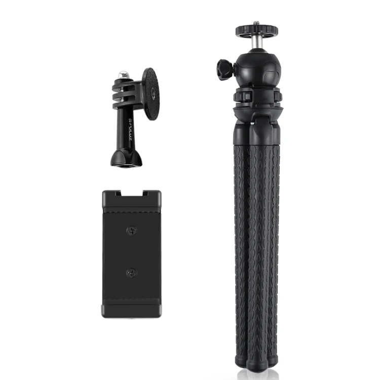 PKT3042_7.webp PULUZ Mini Octopus Flexible Tripod Holder with Ball Head & Phone Clamp + Tripod Mount Adapter & Long Screw for SLR Cameras, GoPro, Cellphone, Size: 30cmx5cm - Image 8