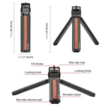 PULUZ Inlaid Wood Desktop Vlogging Live Tripod Holder with Ballhead - Image 2