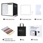 PULUZ 25cm Folding Portable High CRI Ring LED Photo Lighting Studio Tent Box + Shadowless Light Lamp Panel Pad with 12 Colors Backdrops, Size: 25cm x 25cm x 25cm - Image 14