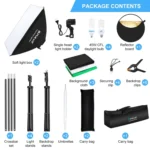 PULUZ LED Light Studio Softbox Photography Kit with Background & Reflective & Tripod Mount & Sandbags - Image 8