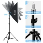 PULUZ Softbox Lighting Kit 2 PCS 50x70cm Professional Photo Studio Photography Light Equipment with 2 x E27 Socket Bulb Photography Lighting Kit - Image 4