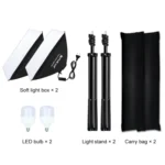 PULUZ Softbox Lighting Kit 2 PCS 50x70cm Professional Photo Studio Photography Light Equipment with 2 x E27 Socket Bulb Photography Lighting Kit - Image 9