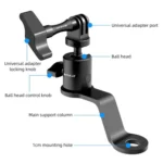 PULUZ Motorcycle Rearview Mirror Aluminum Alloy Action Camera Holder Mount - Image 3