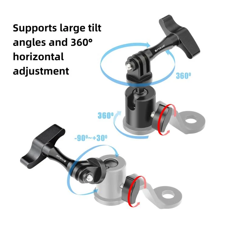 PU1056B_4.webp PULUZ Motorcycle Rearview Mirror Aluminum Alloy Action Camera Holder Mount - Image 5