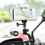 PULUZ Motorcycle Rearview Mirror Aluminum Alloy Action Camera Holder Mount - Image 7