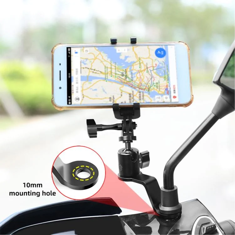 PU1056B_6.webp PULUZ Motorcycle Rearview Mirror Aluminum Alloy Action Camera Holder Mount - Image 7