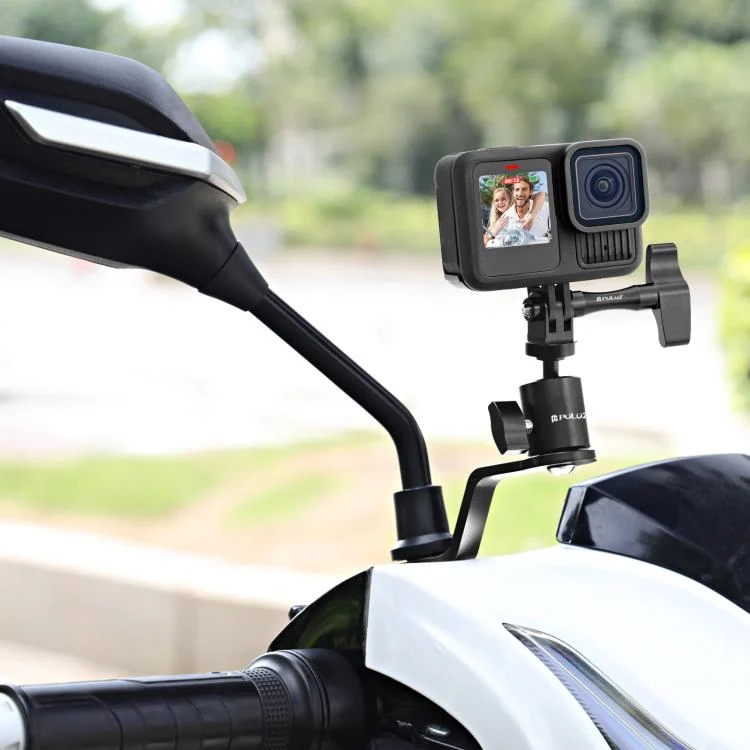 PU1056B_7.webp PULUZ Motorcycle Rearview Mirror Aluminum Alloy Action Camera Holder Mount - Image 8