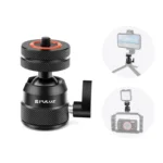 PULUZ Multifunctional Aluminum Alloy Mini Ball Head Tripod Mount Adapter, Cold Shoe & 1/4 Screw Dual-Use