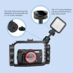 PULUZ Multifunctional Aluminum Alloy Mini Ball Head Tripod Mount Adapter, Cold Shoe & 1/4 Screw Dual-Use - Image 6