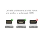 PULUZ Video 19 Pin HDMI to Micro HDMI Cable for GoPro Hero11 Black / HERO10 Black / HERO9 Black /8 Black /7 /6 /5 /4 /3+ /3, Sony, LG, Panasonic, Canon, Nikon, Smartphones and Cameras, Length: 1.5m - Image 5