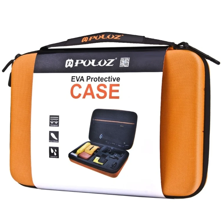PU170_6.webp PULUZ Waterproof Carrying and Travel Case for for GoPro, Insta360, DJI and Other Action Cameras Accessories, Large Size: 32cm x 22cm x 7cm(Orange) - Image 7