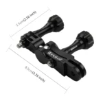 PULUZ CNC Aluminum Ball Joint Mount with 2 Long Screws for GoPro, Insta360, DJI and Other Action Cameras - Image 3