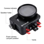 PULUZ Housing Shell CNC Aluminum Alloy Protective Cage with 52mm UV Lens for GoPro HERO(2018) /7 Black /6 /5 - Image 6