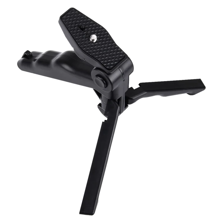 PU191_1.webp PULUZ Grip Folding Tripod Mount with Adapter & Screws for GoPro, Insta360, DJI and Other Action Cameras, Load Max: 2kg(Black) - Image 2
