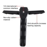 PULUZ Grip Folding Tripod Mount with Adapter & Screws for GoPro, Insta360, DJI and Other Action Cameras, Load Max: 2kg(Black) - Image 3