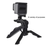 PULUZ Grip Folding Tripod Mount with Adapter & Screws for GoPro, Insta360, DJI and Other Action Cameras, Load Max: 2kg(Black) - Image 5