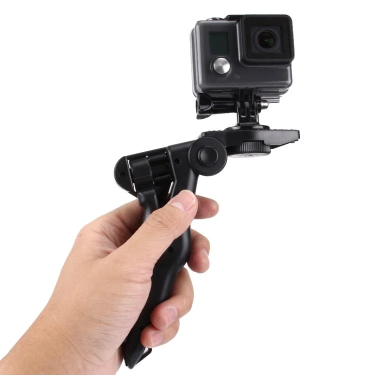 PU191_5.webp PULUZ Grip Folding Tripod Mount with Adapter & Screws for GoPro, Insta360, DJI and Other Action Cameras, Load Max: 2kg(Black) - Image 6