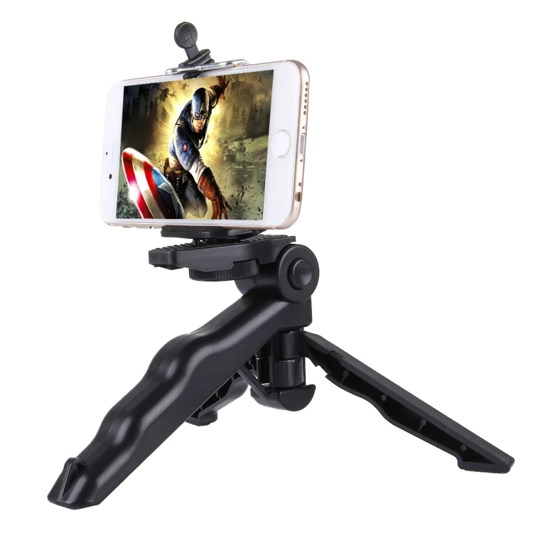 PU191_6.webp PULUZ Grip Folding Tripod Mount with Adapter & Screws for GoPro, Insta360, DJI and Other Action Cameras, Load Max: 2kg(Black) - Image 7