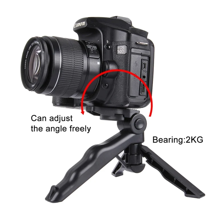 PU191_7.webp PULUZ Grip Folding Tripod Mount with Adapter & Screws for GoPro, Insta360, DJI and Other Action Cameras, Load Max: 2kg(Black) - Image 8