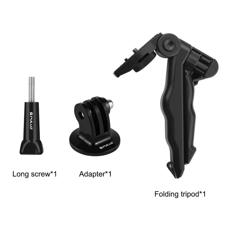 PU191_8.webp PULUZ Grip Folding Tripod Mount with Adapter & Screws for GoPro, Insta360, DJI and Other Action Cameras, Load Max: 2kg(Black) - Image 9