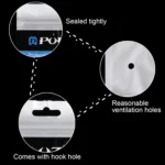 10 PCS PULUZ 33cm x 23.5cm Hang Hole Clear Front White Pearl Jewelry Zip Lock Packaging Bag(Size: XL) - Image 3