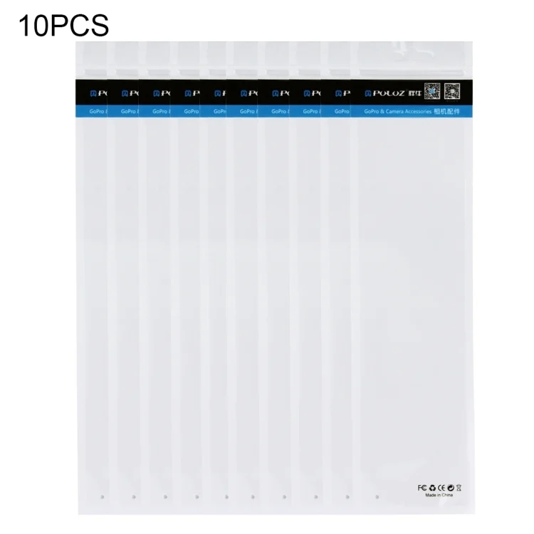 10 PCS PULUZ 34.5cm x 9cm Hang Hole Clear Front White Pearl Jewelry Zip Lock Packaging Bag(Size: S, Lengthened type)