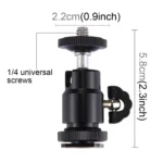 PULUZ Cold Shoe Tripod Head 1/4 inch Tripod Screw Head with Lock - Image 4