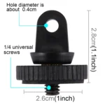 PULUZ 1/4 inch Screw Tripod Mount Adapter for GoPro, Insta360, DJI and Other Action Cameras 5mm Diameter Screw Hole, 3.3cm Diameter - Image 4