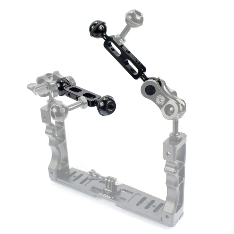 PU241B_3.webp PULUZ 5.1 inch 13cm Aluminum Alloy Dual Balls Arm, Ball Diameter: 25mm - Image 5