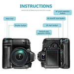 PULUZ Vertical Camera Battery Grip for Canon EOS 6D Mark II - Image 4