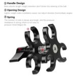 PULUZ Triple Ball Clamp Open Hole Diving Camera Bracket CNC Aluminum Spring Flashlight Clamp for Diving Underwater Photography System - Image 4